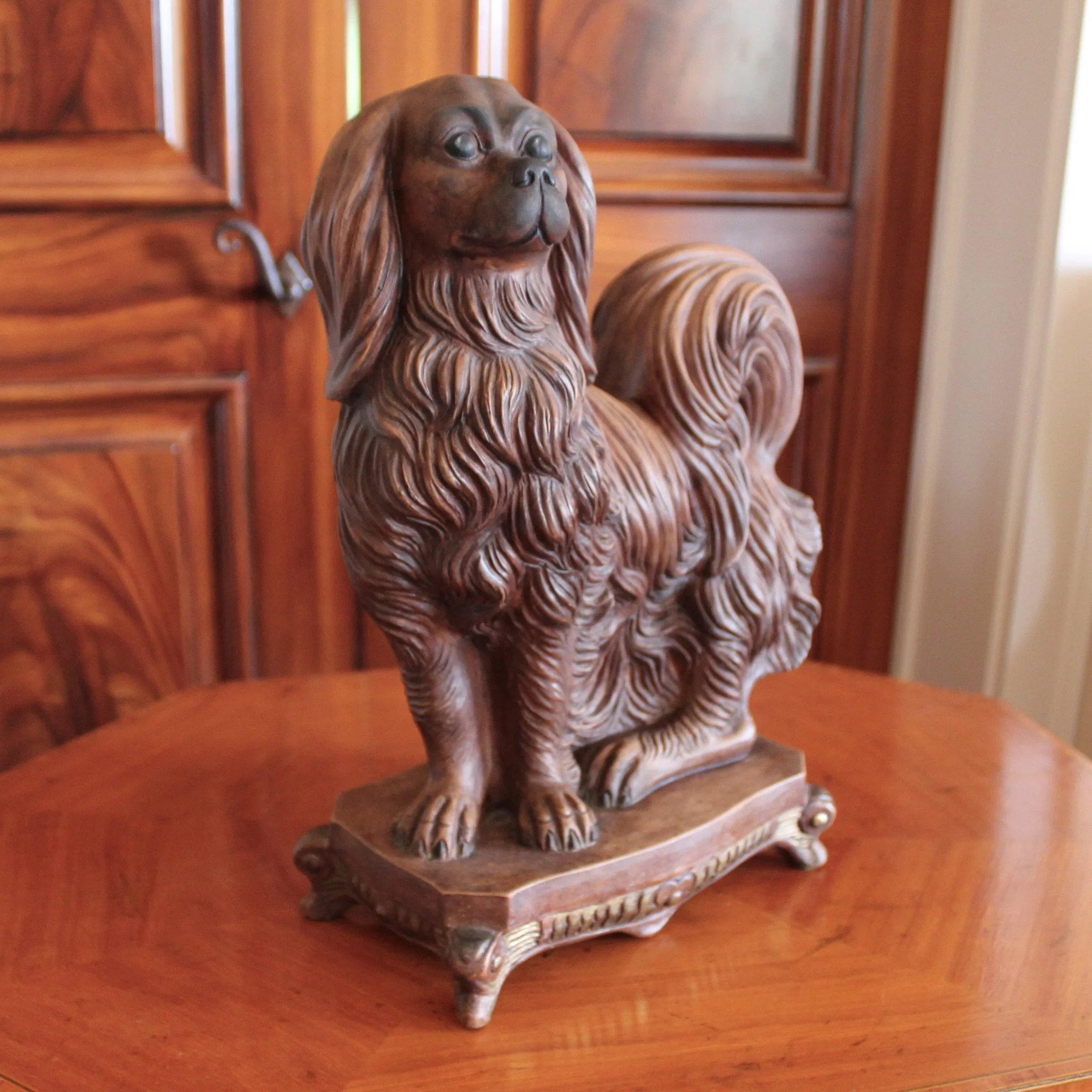 Large Terracotta King Charles Spaniel sculpture