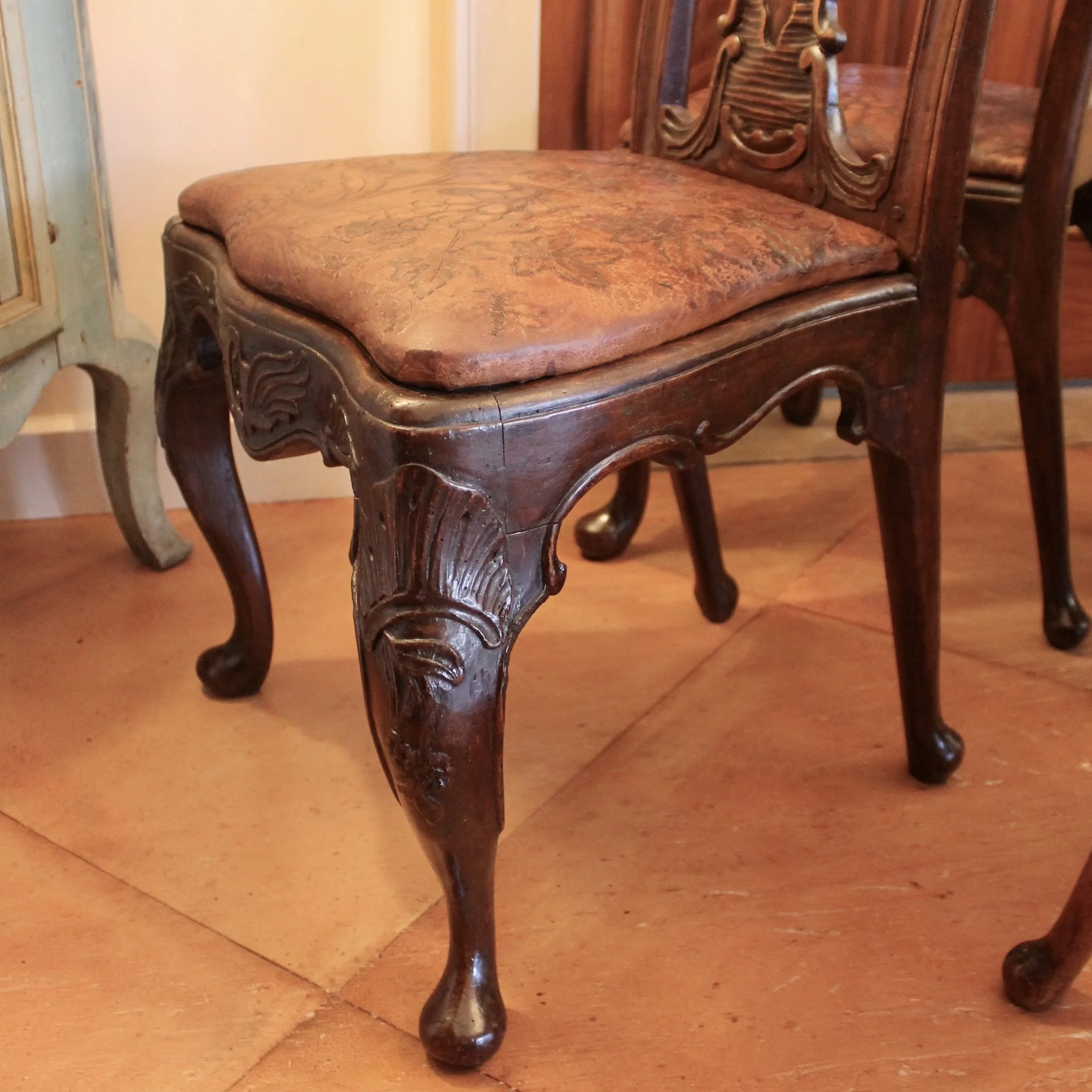 Portuguese or Spanish Rococo Dining Chairs- set of six