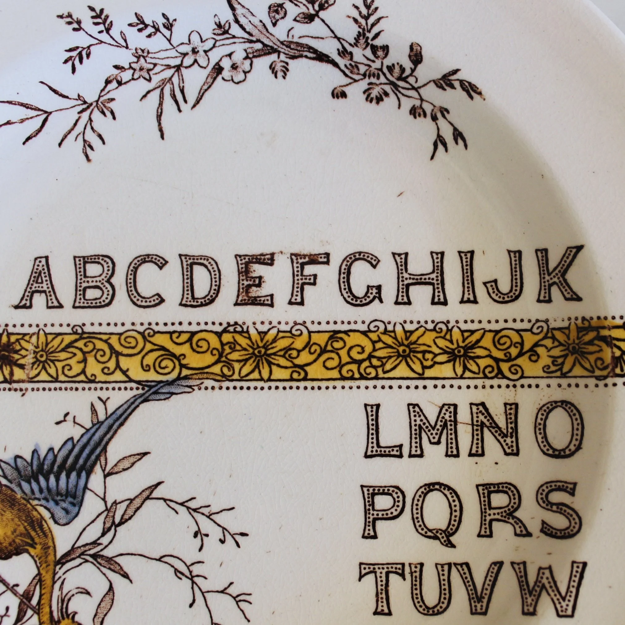 Antique Staffordshire Collector’s Alphabet Plates- a Trio