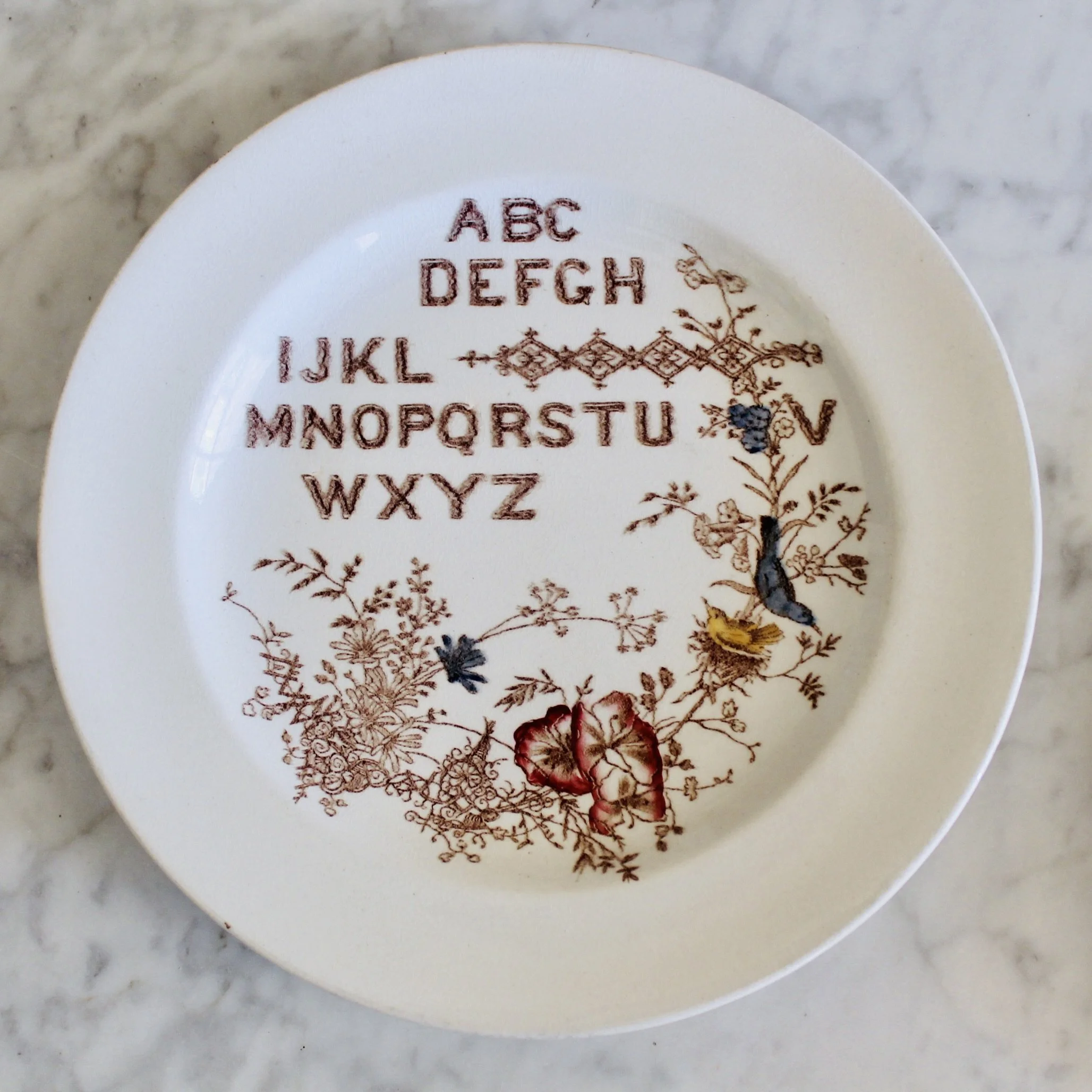 Antique Staffordshire Collector’s Alphabet Plates- a Trio