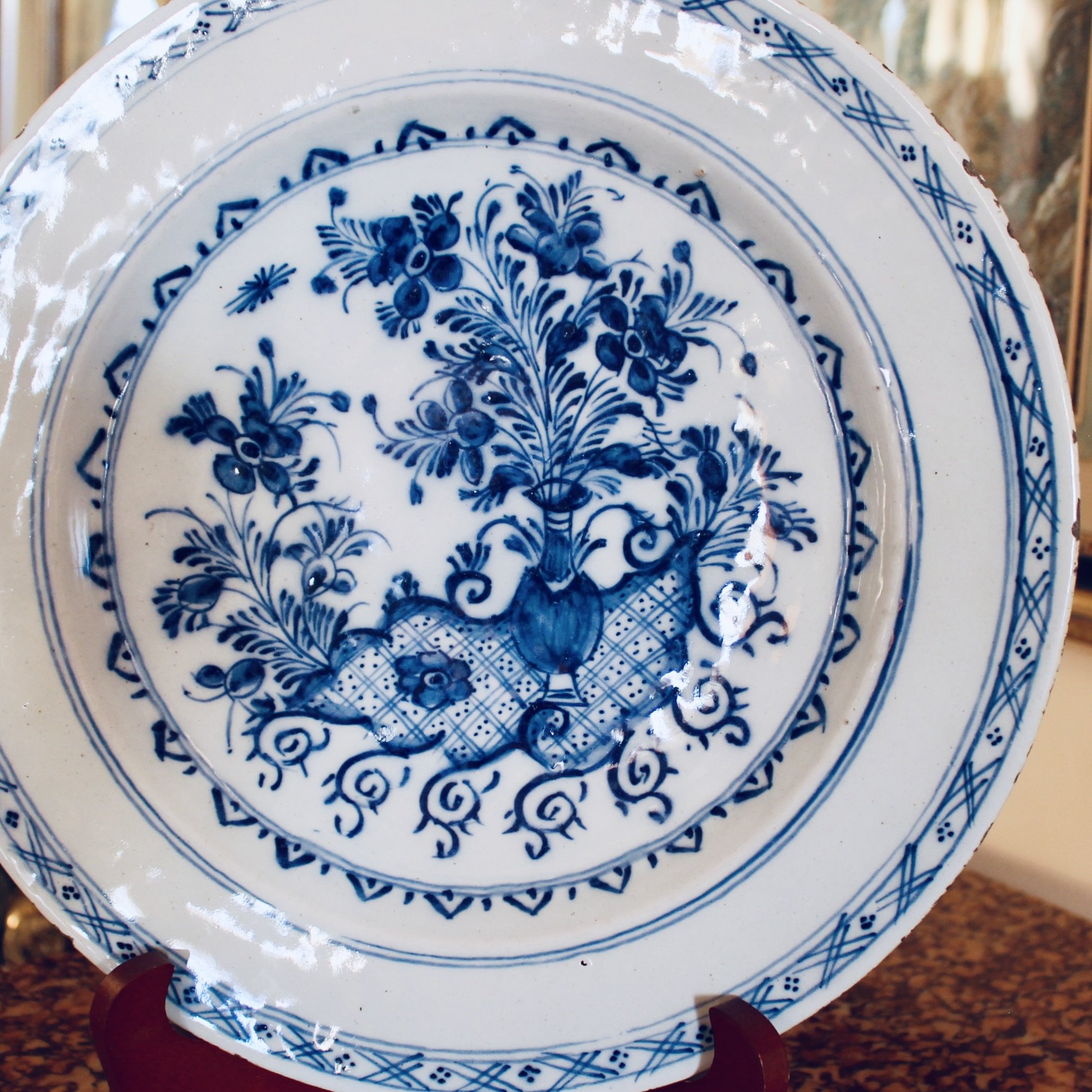 Large Rococo Delftware Plate
