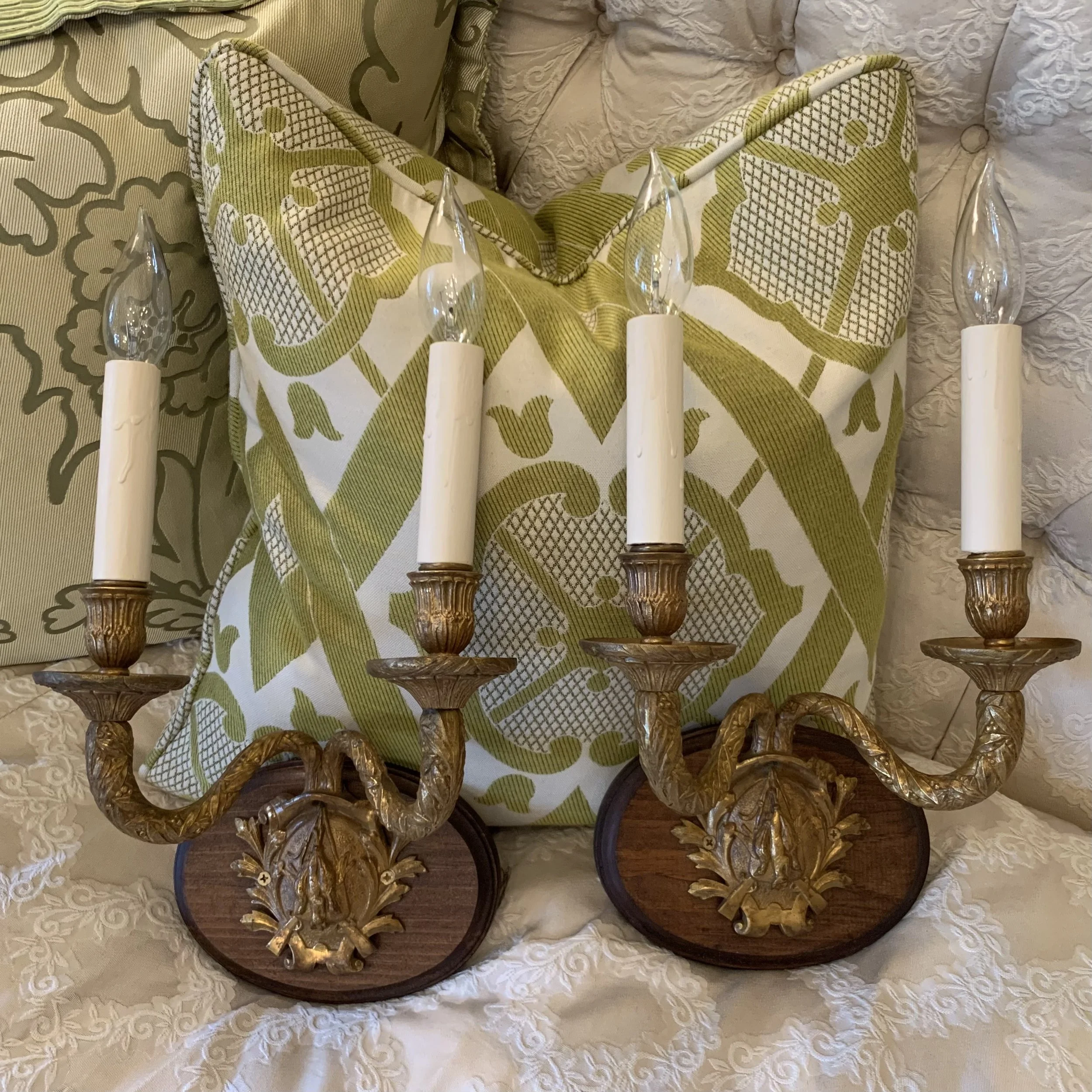 Antique French Napoleon III Gilt Bronze Sconces