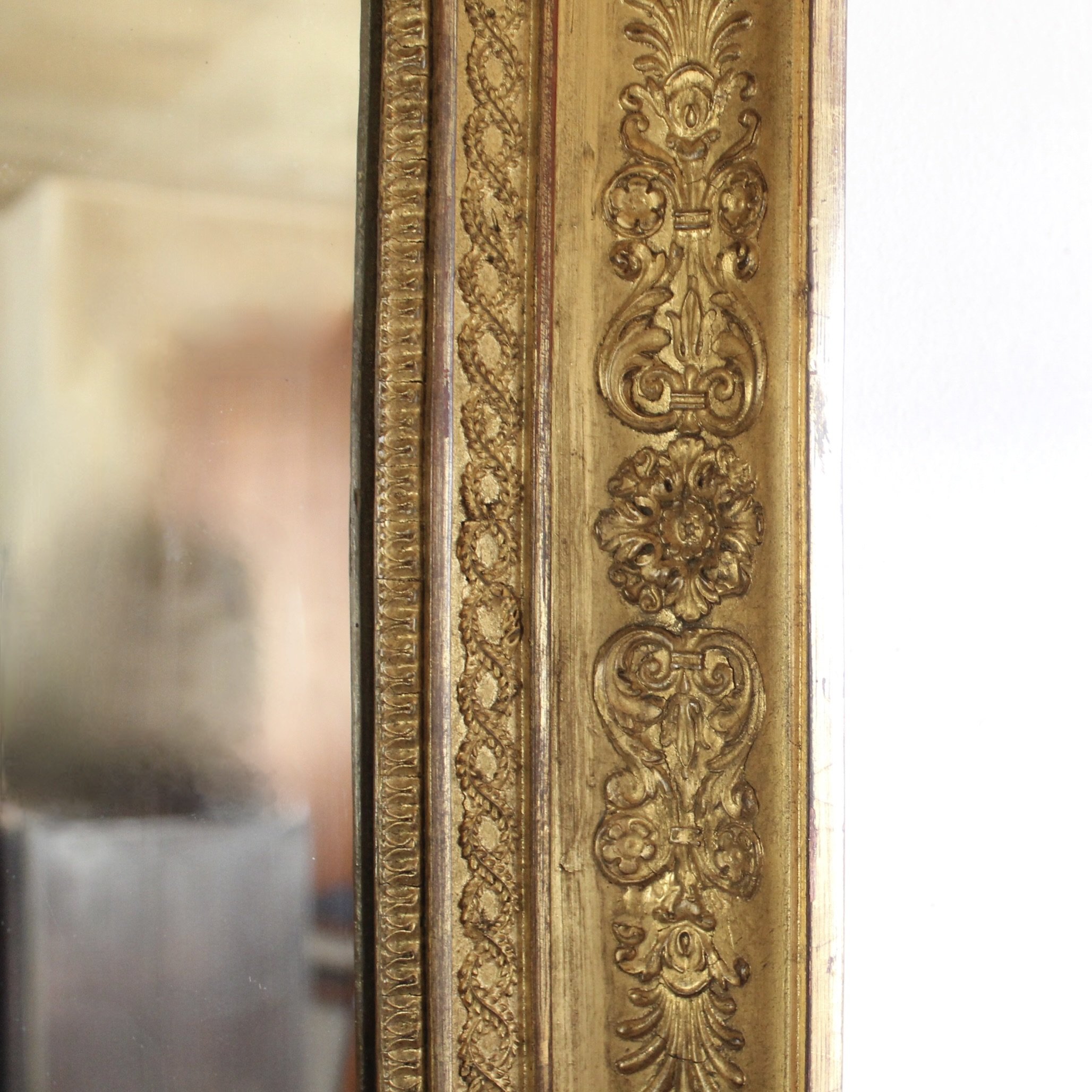 Antique French Charles X Gilt Wood and Gesso Mirror