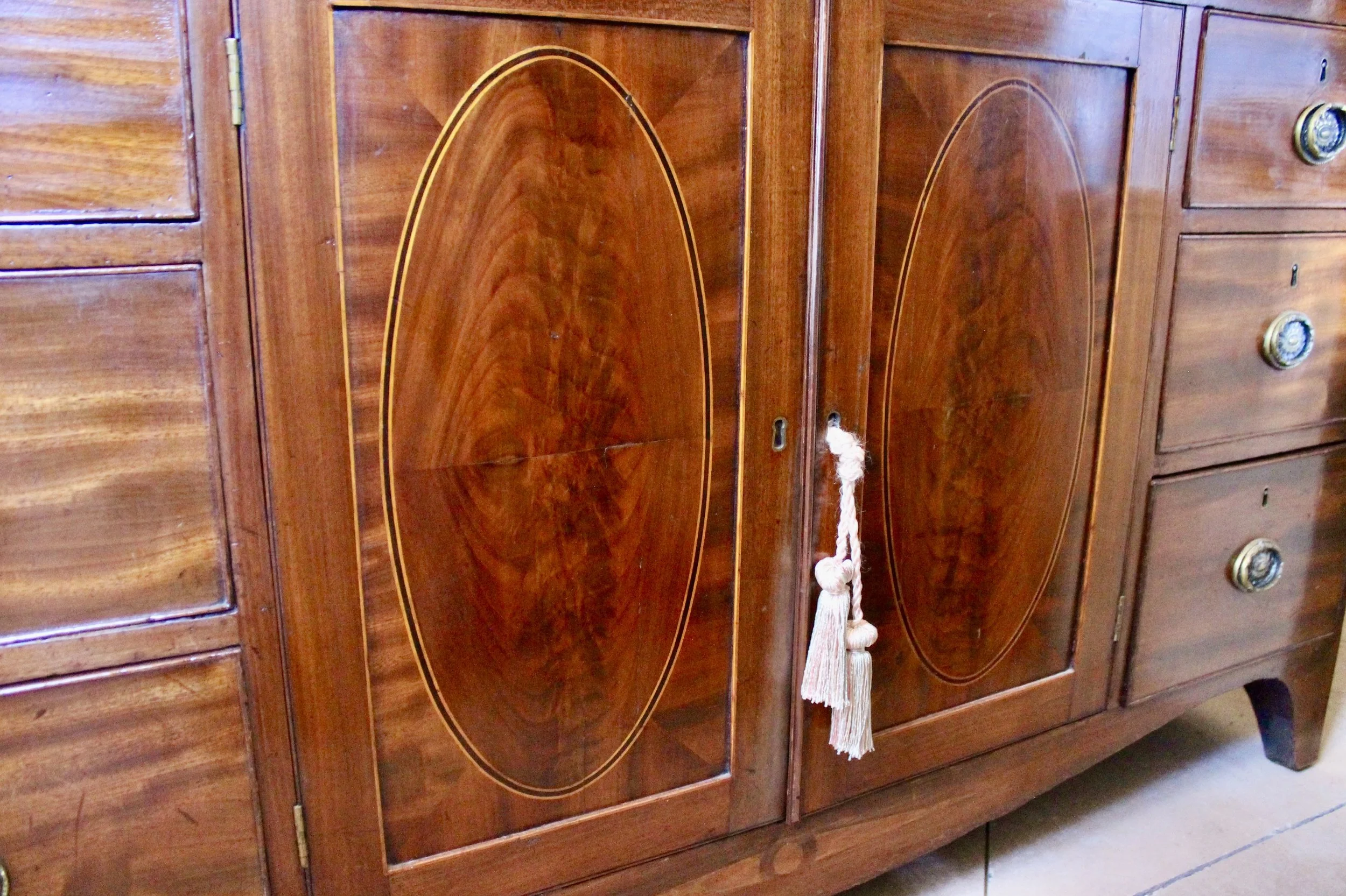 Georgian English Mahogany Glass Front Bookcase