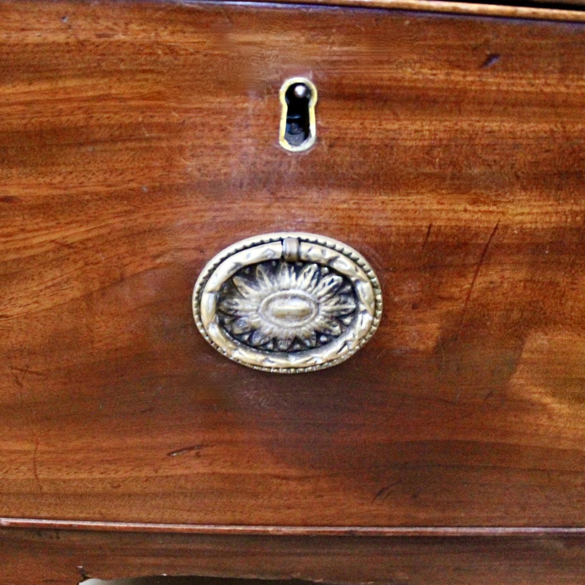 Georgian English Mahogany Glass Front Bookcase