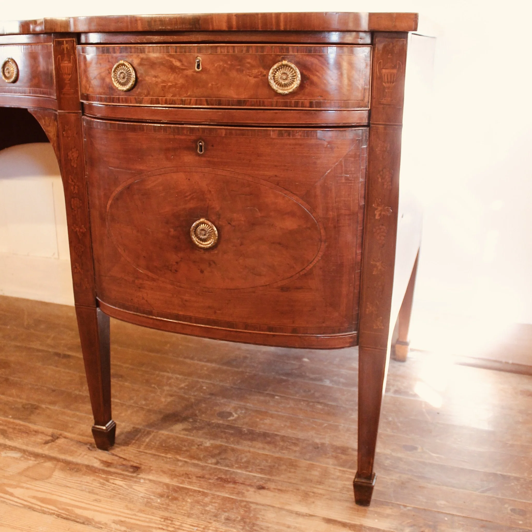 Large Georgian George III Inlaid Mahogany Sideboard