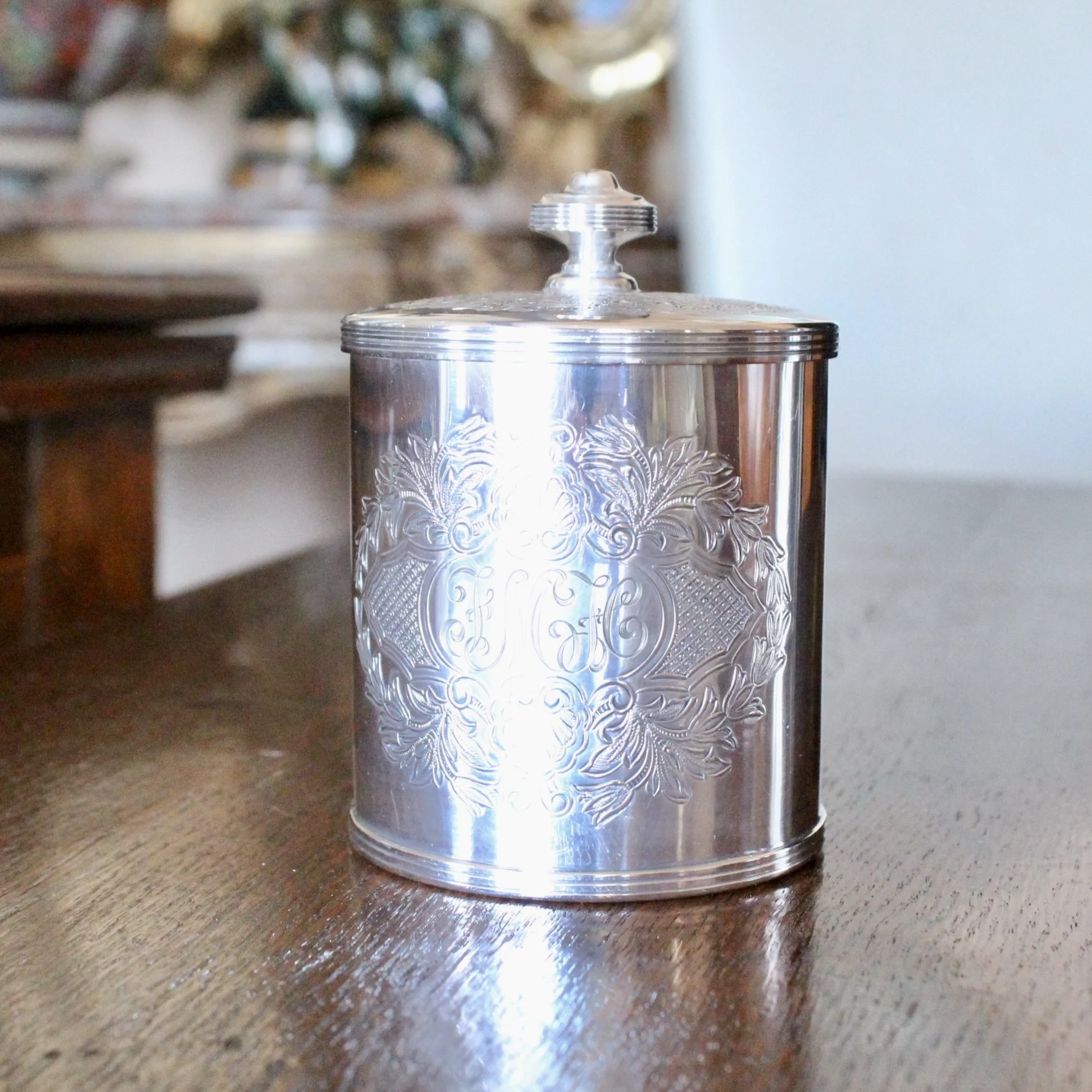 Pair of English Silver Plate Tea Caddies, Henry Birks and Sons