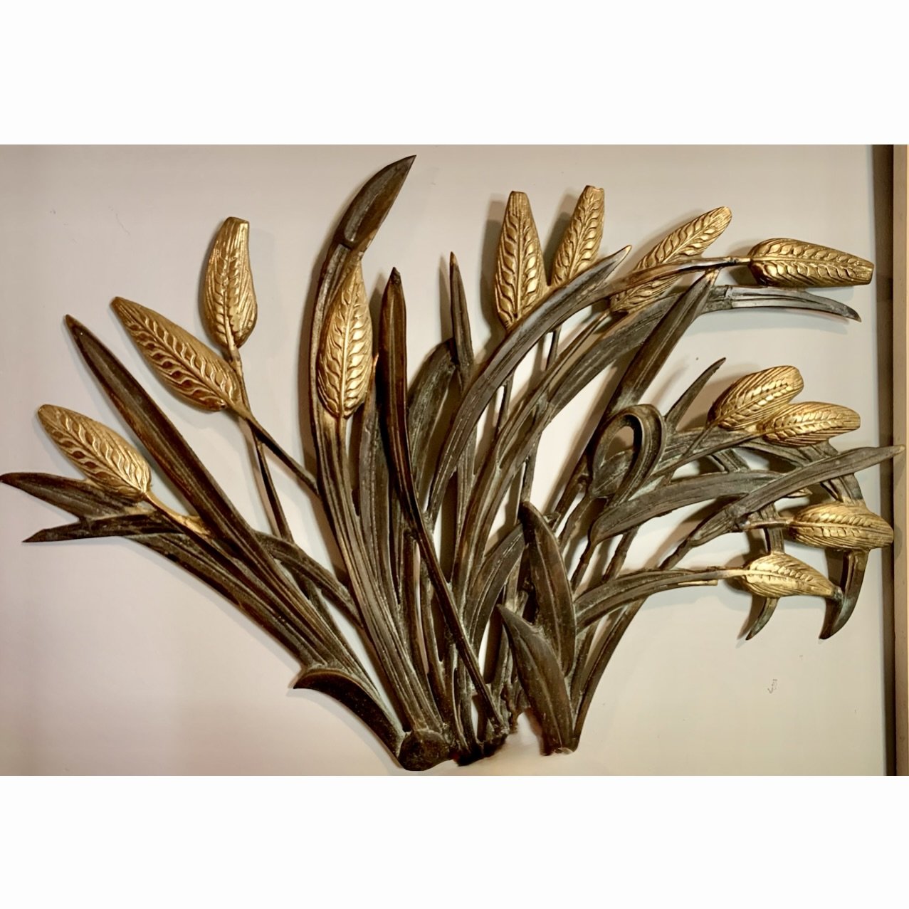 Brass Wheat Motif Wall Ornament
