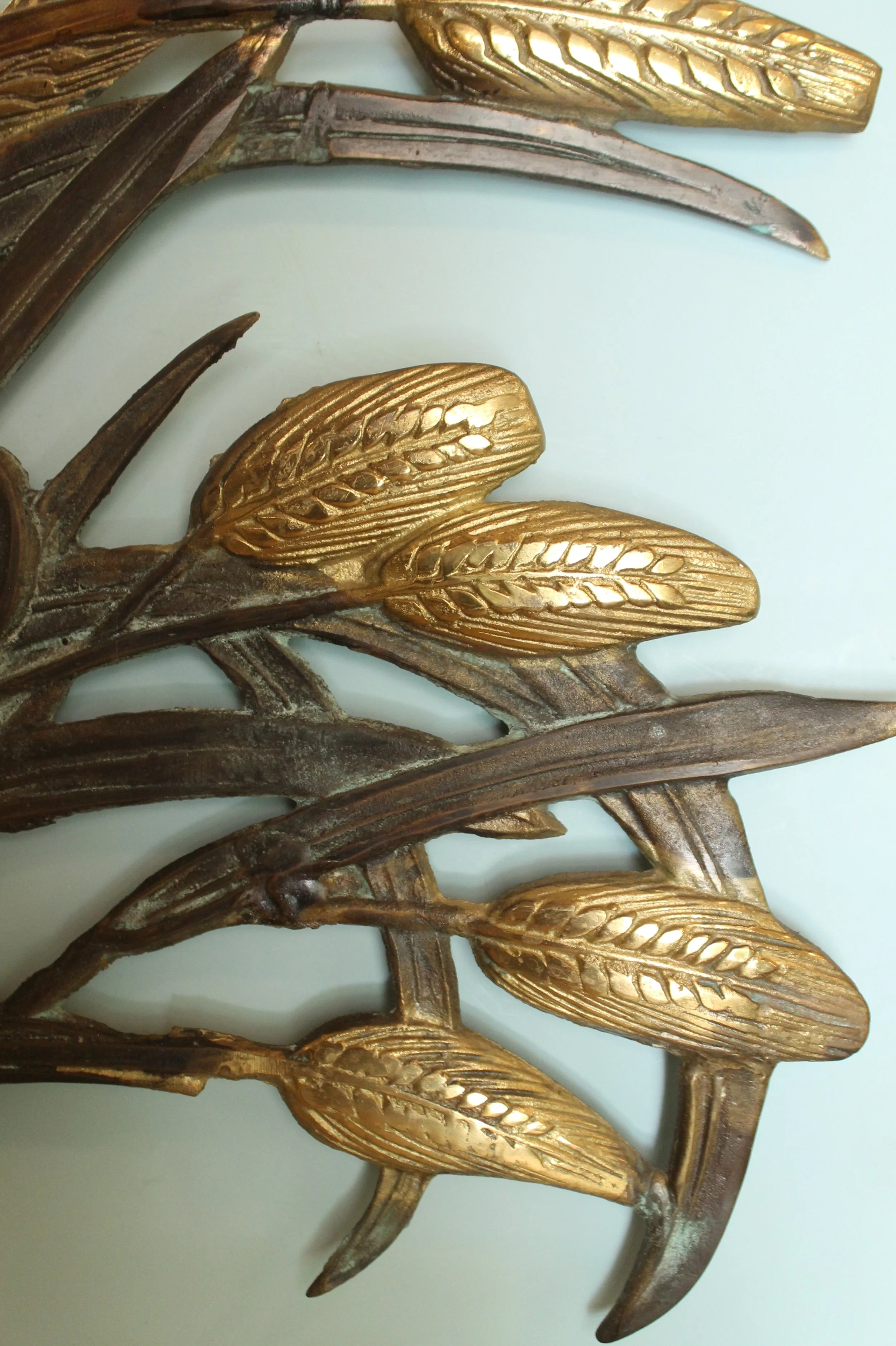 Brass Wheat Motif Wall Ornament