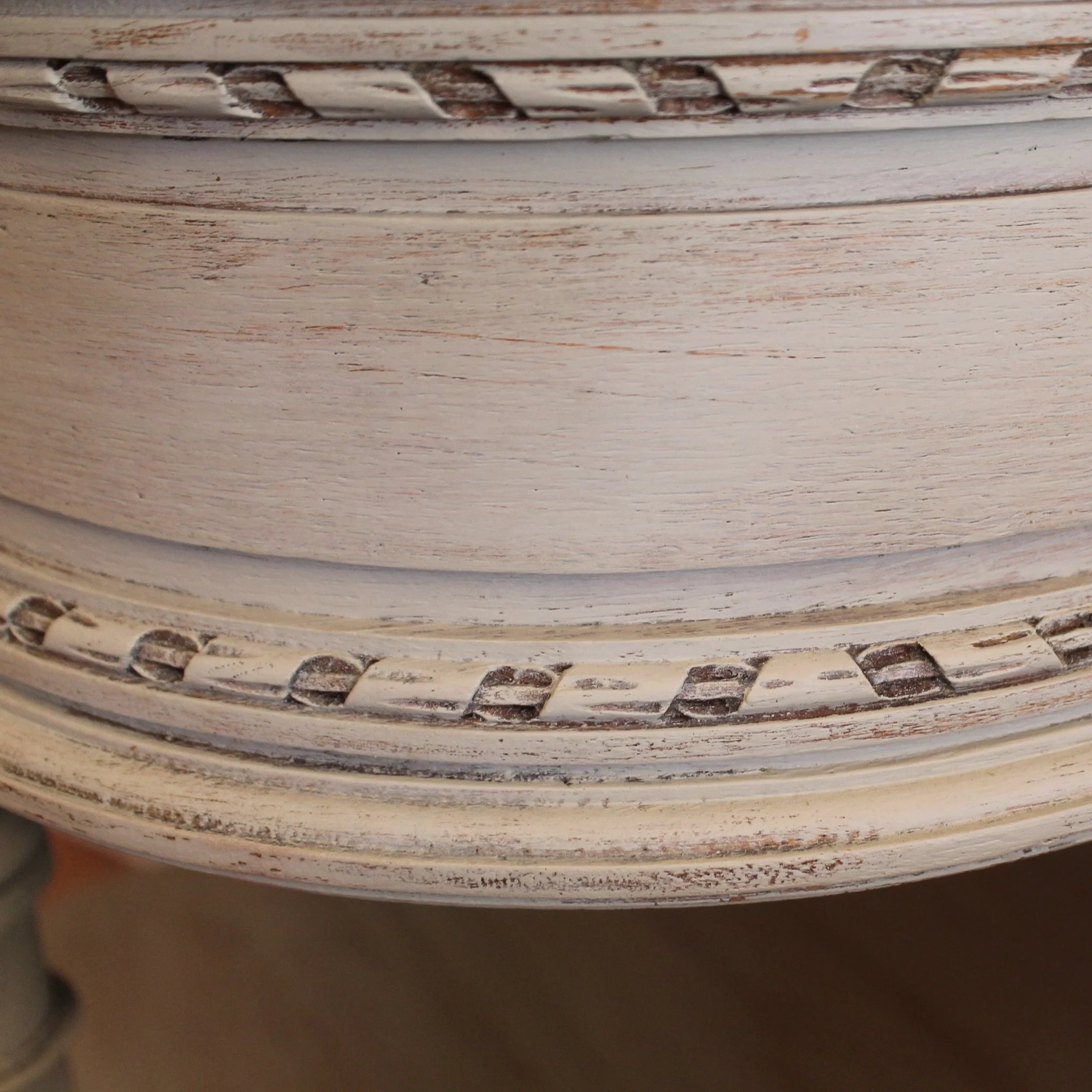 Grey Painted Louis XVI Style Console Table with Marble Top