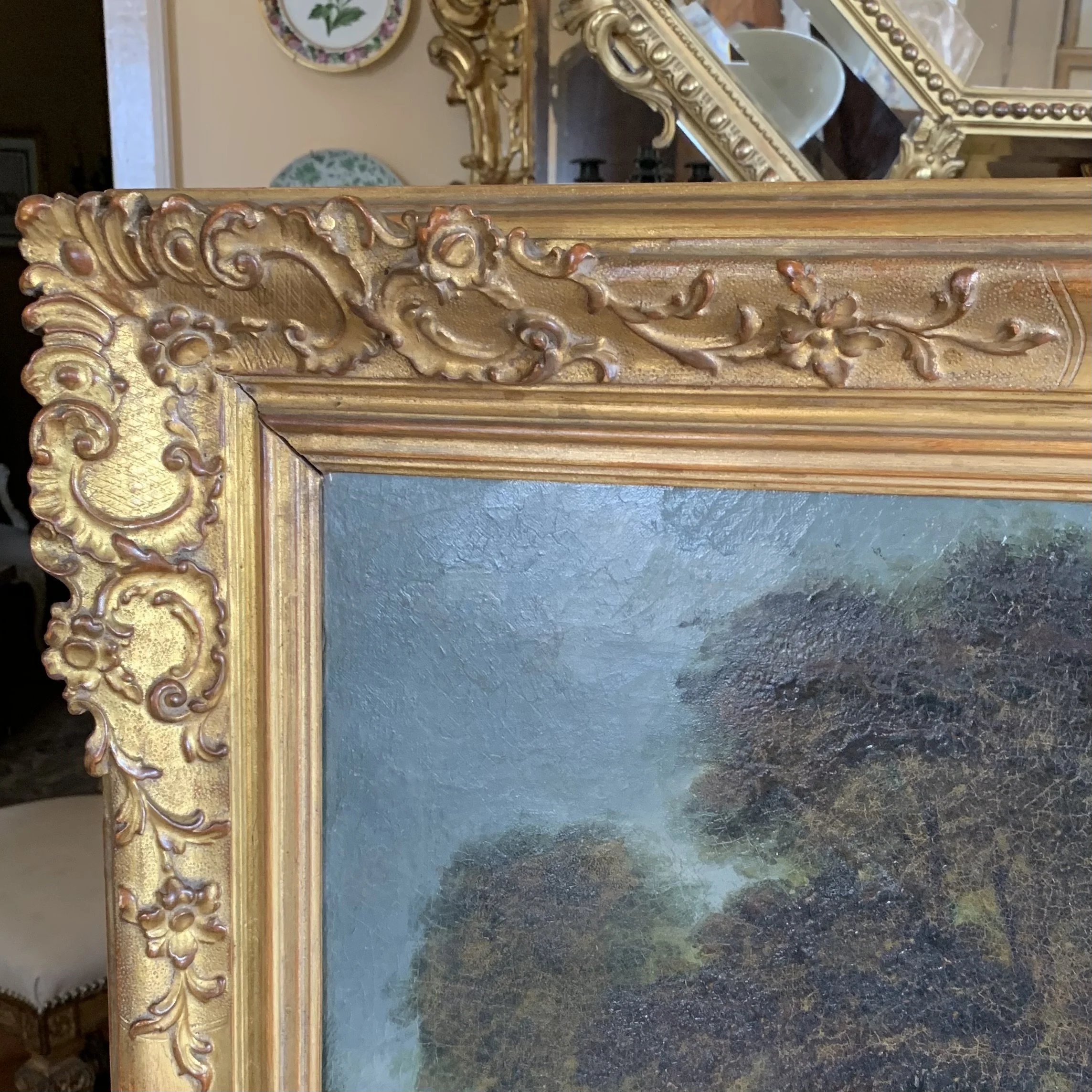 Large Oil on Canvas Landscape Attributed to George Morland