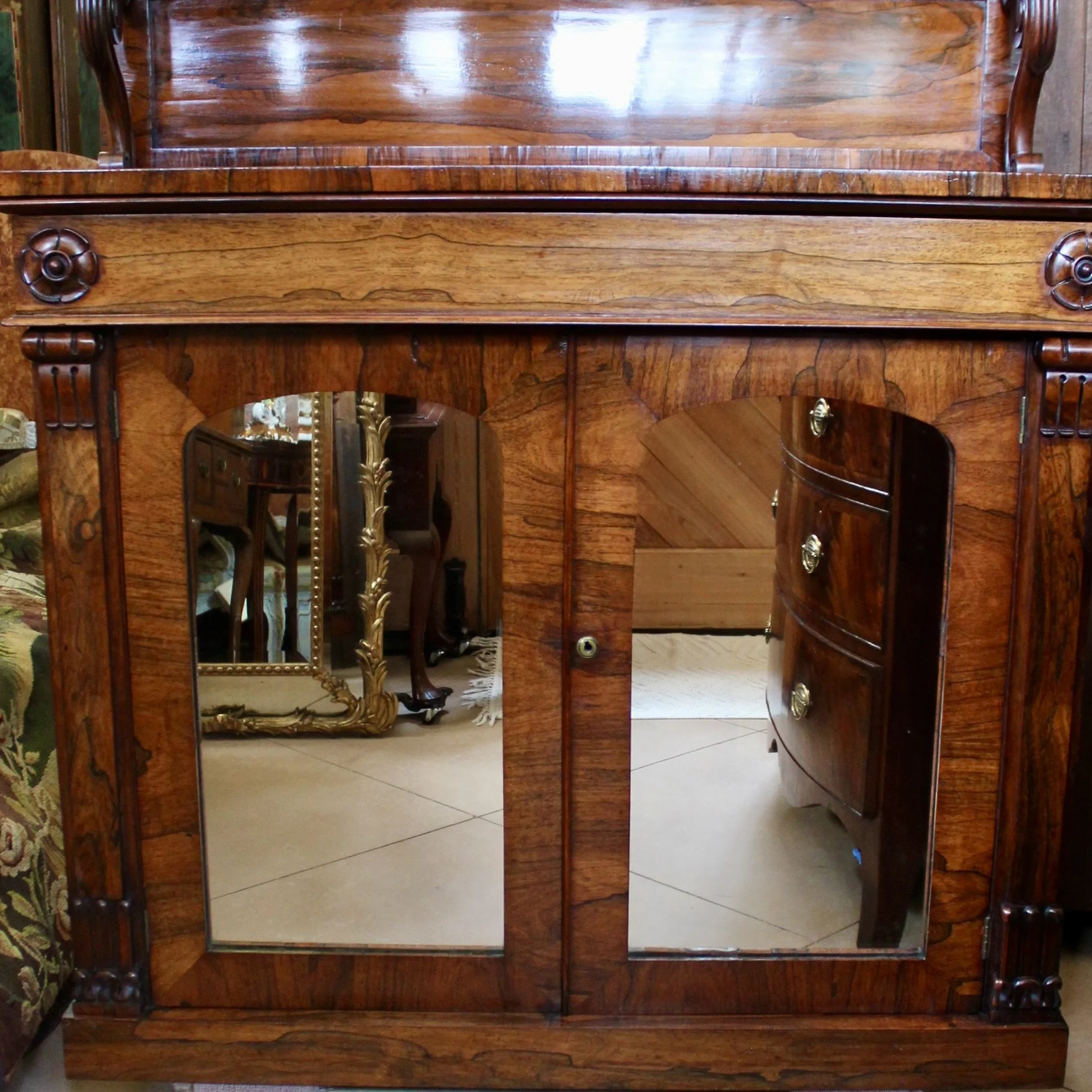 English Regency Georgian Rosewood Chiffonier Cabinet