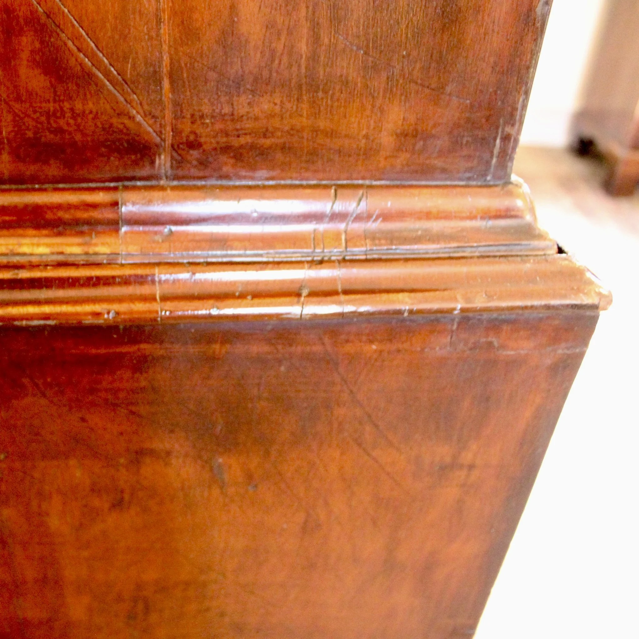Georgian English Burl Walnut Highboy Chest on Stand