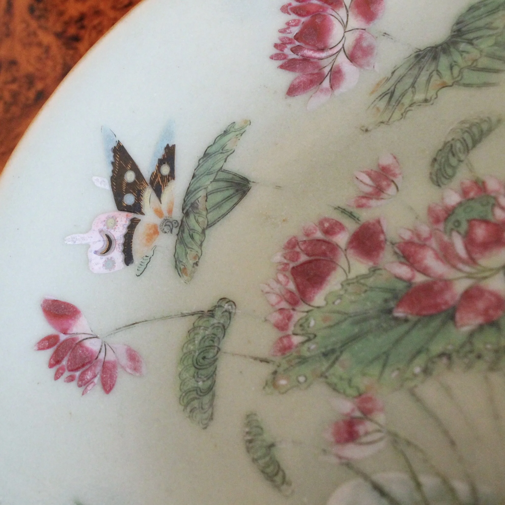 Celadon Porcelain Rose Canton Chinese Export Plates
