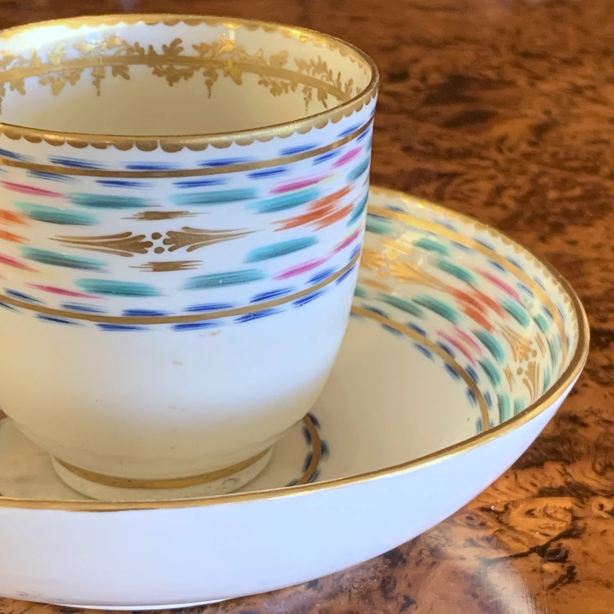 Flamestitch pattern Derby porcelain