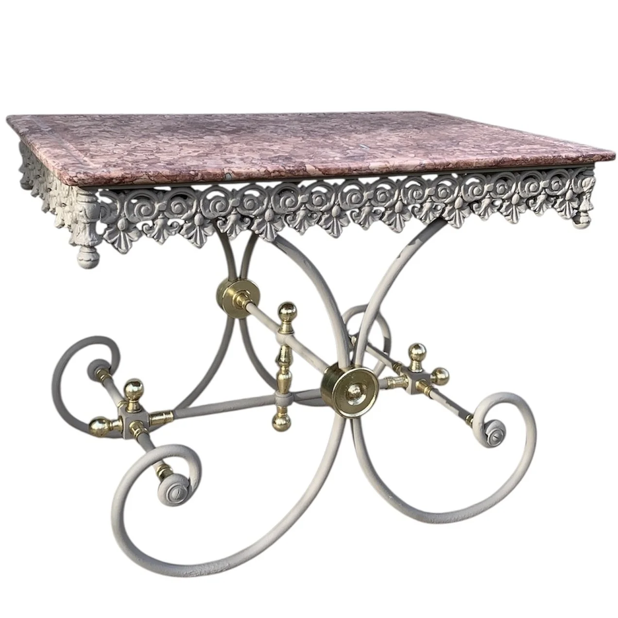 Antique French Marble Topped Pastry Table