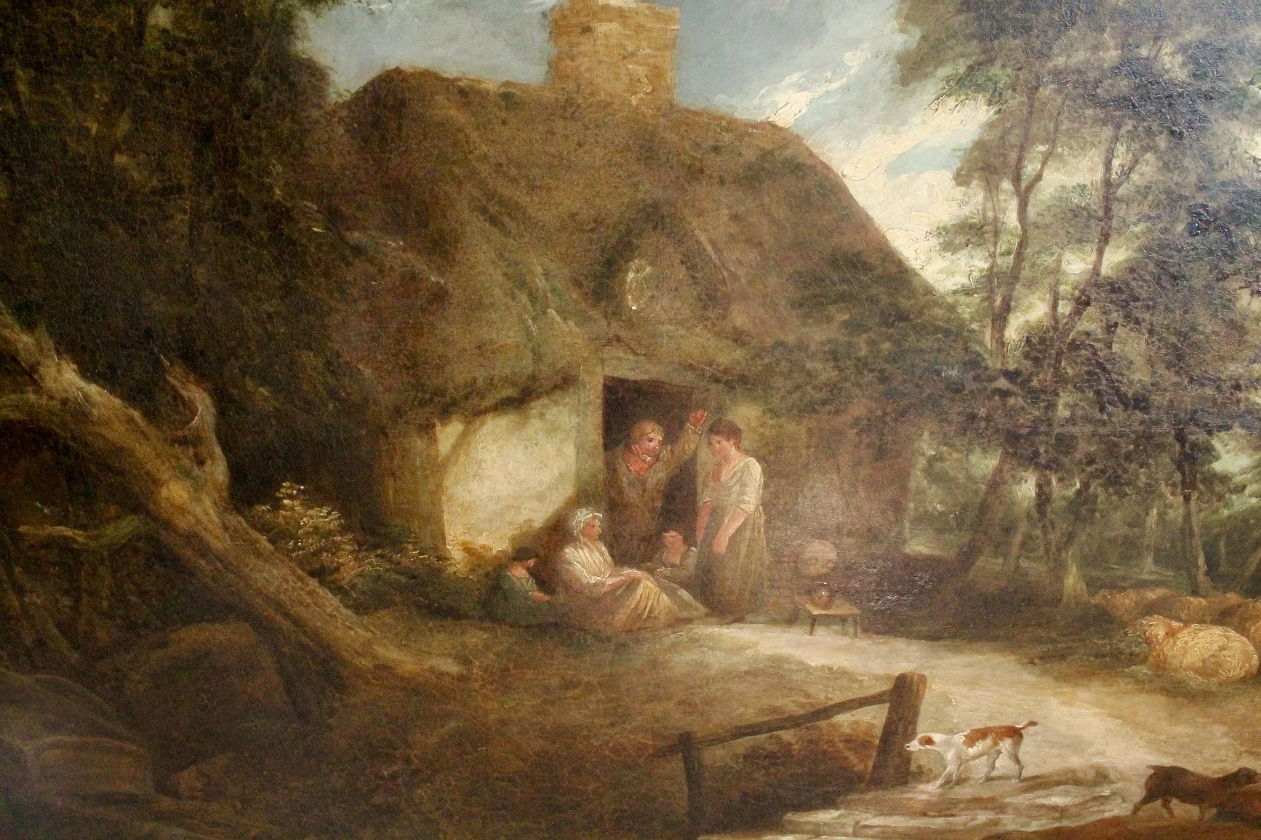 Large Oil on Canvas Landscape Attributed to George Morland