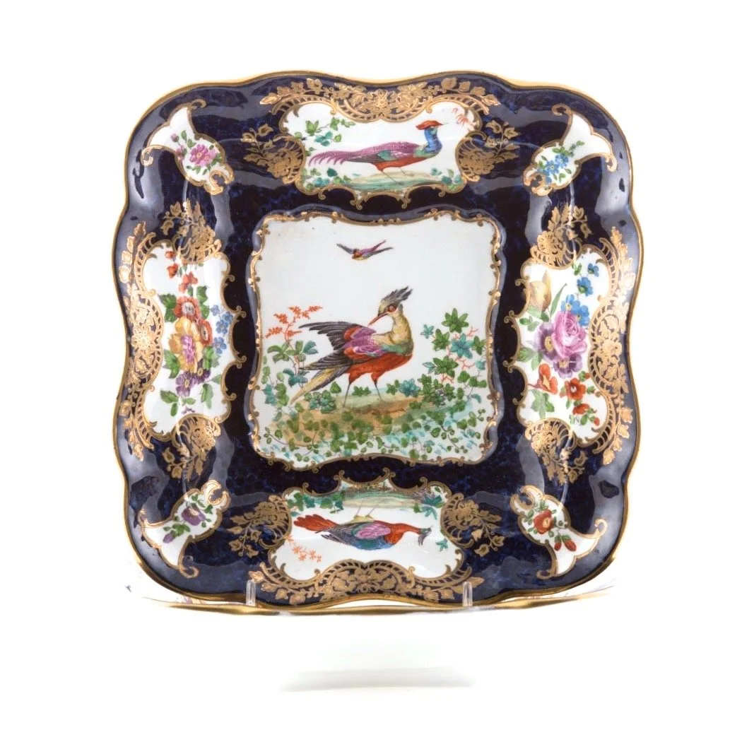 “Chelsea-Bird’-Pattern-Garniture-of-Antique-English-Porcelain-plate