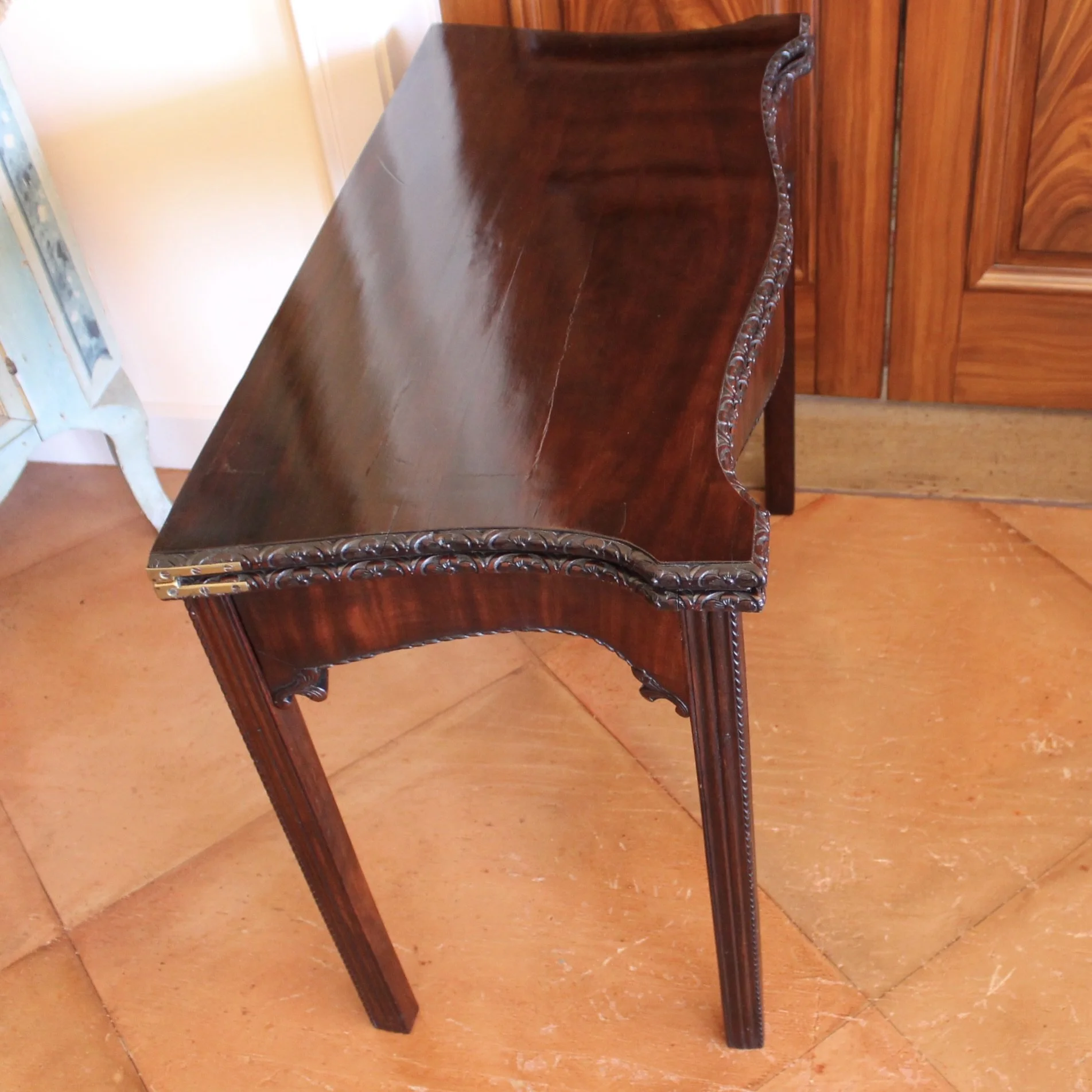 Georgian Irish Mahogany Gamer Table Side table