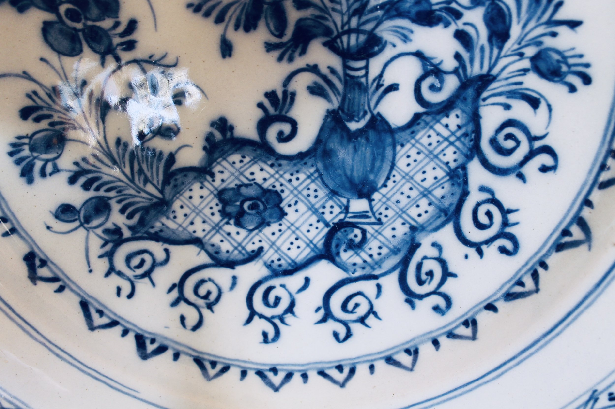 Large Rococo Delftware Plate