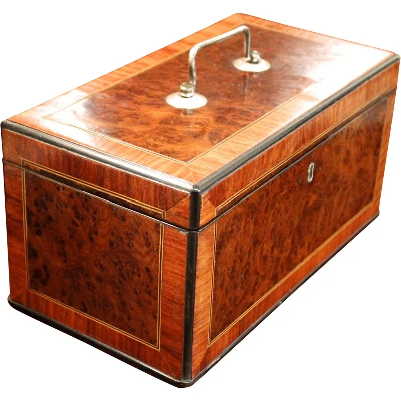 English Amboyna Tea Caddy