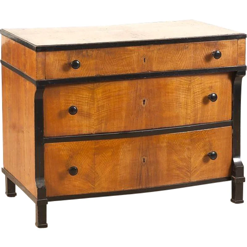 Beidermeier Ash and Fruitwood Commode or Chest of Drawers