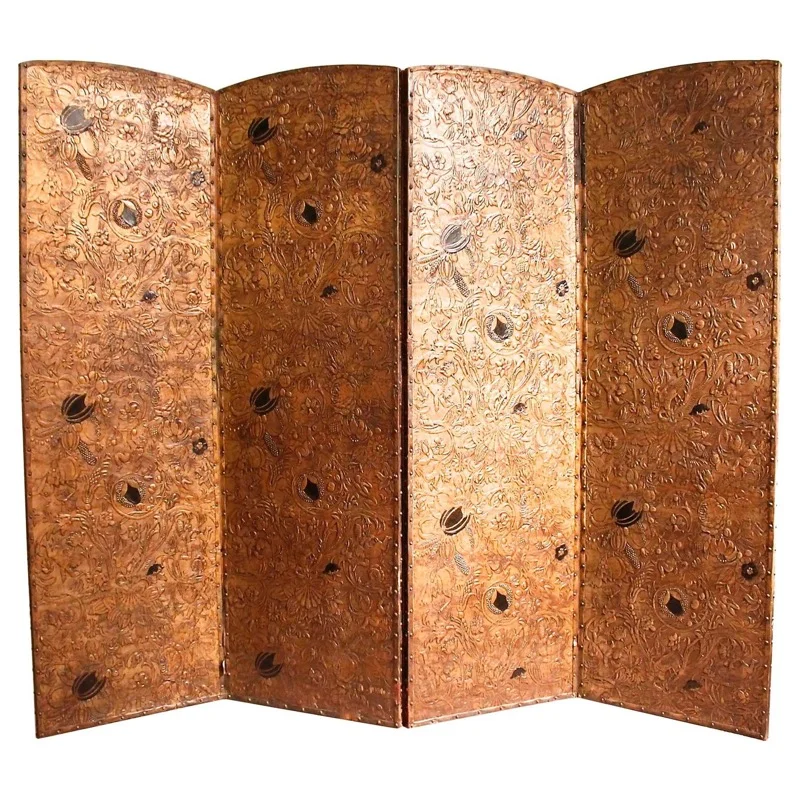 Spanish Gilt Leather Screen