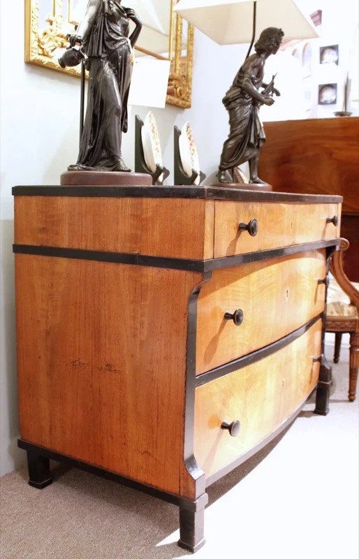 Beidermeier Ash and Fruitwood Commode or Chest of Drawers