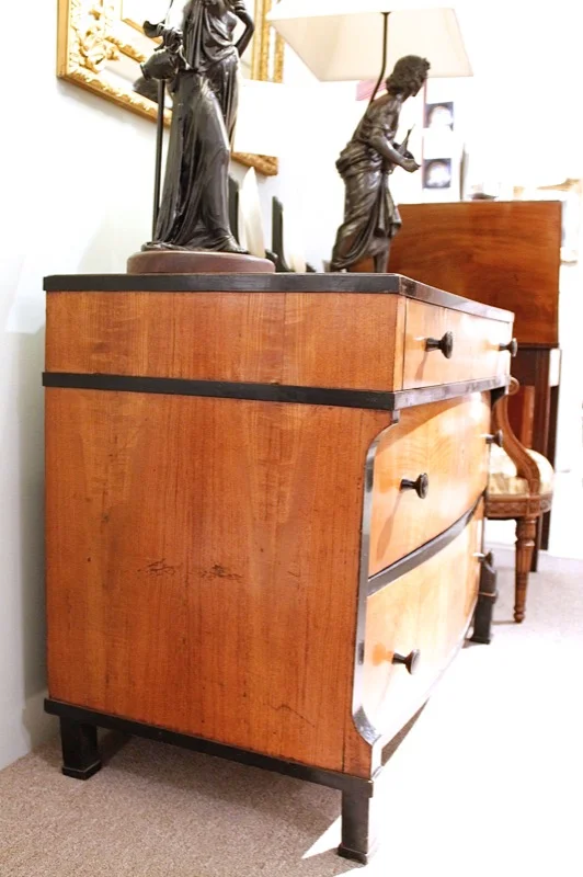 Beidermeier Ash and Fruitwood Commode or Chest of Drawers