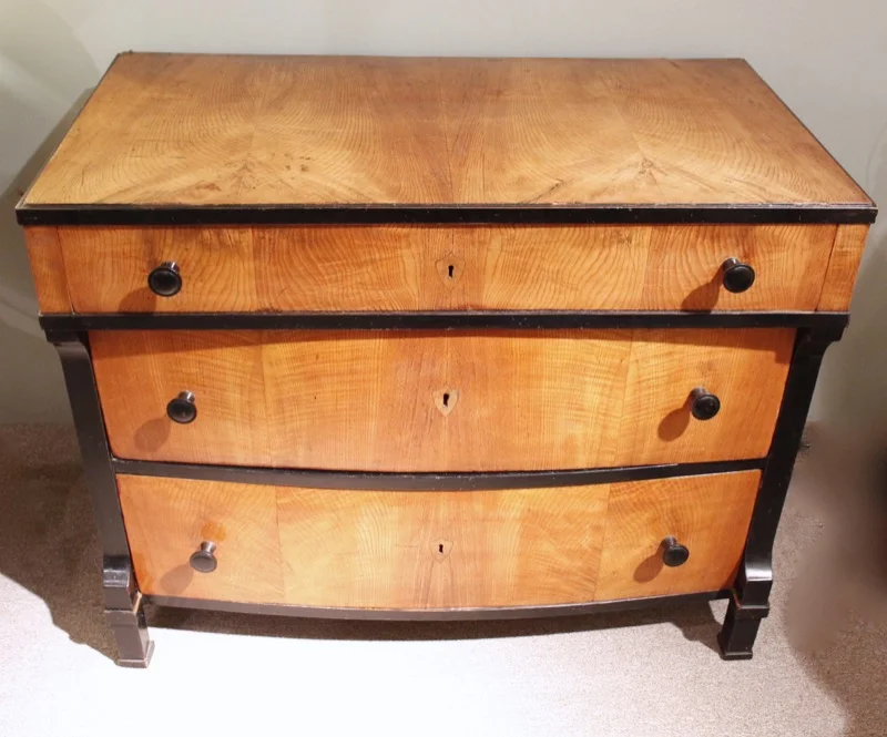 Beidermeier Ash and Fruitwood Commode or Chest of Drawers