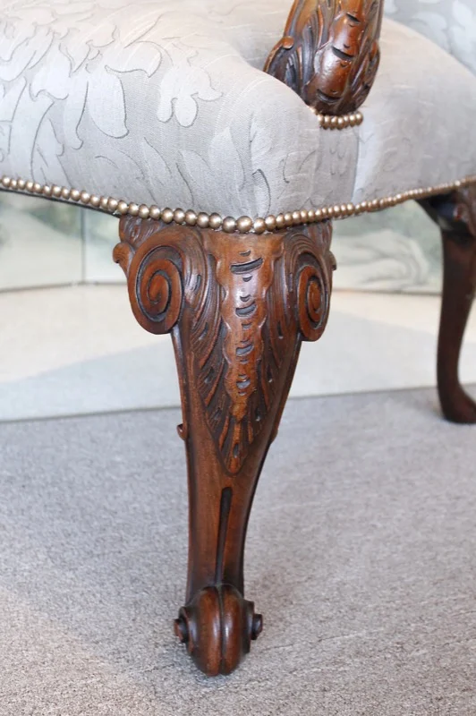 Pair of English Gainsborough Style Library Armchairs
