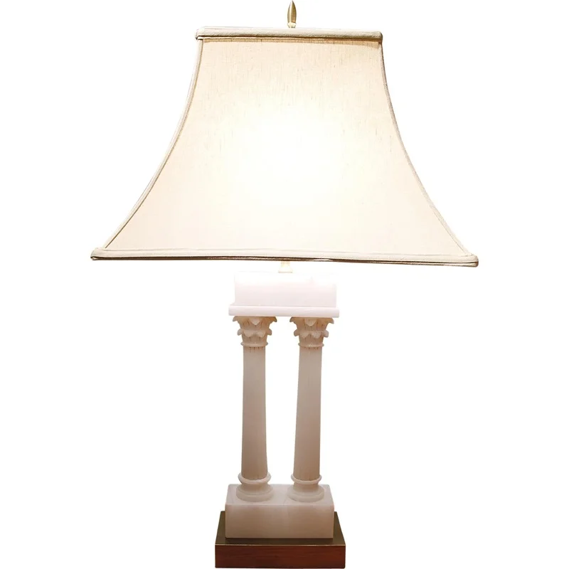 Italian Alabaster Double Column Lamp