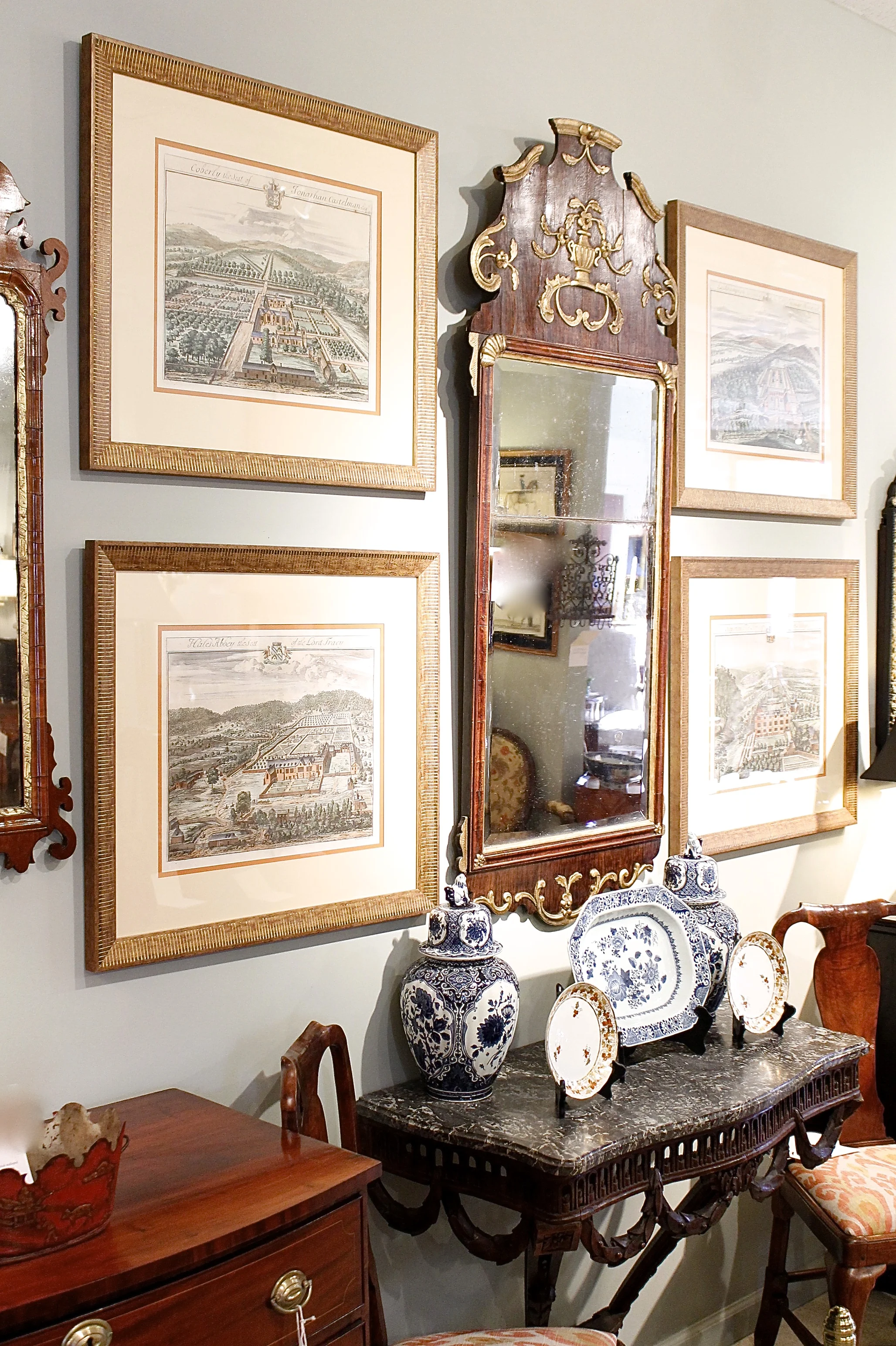 Set of Four Bird’s Eye English Estate Views by Johannes Kip