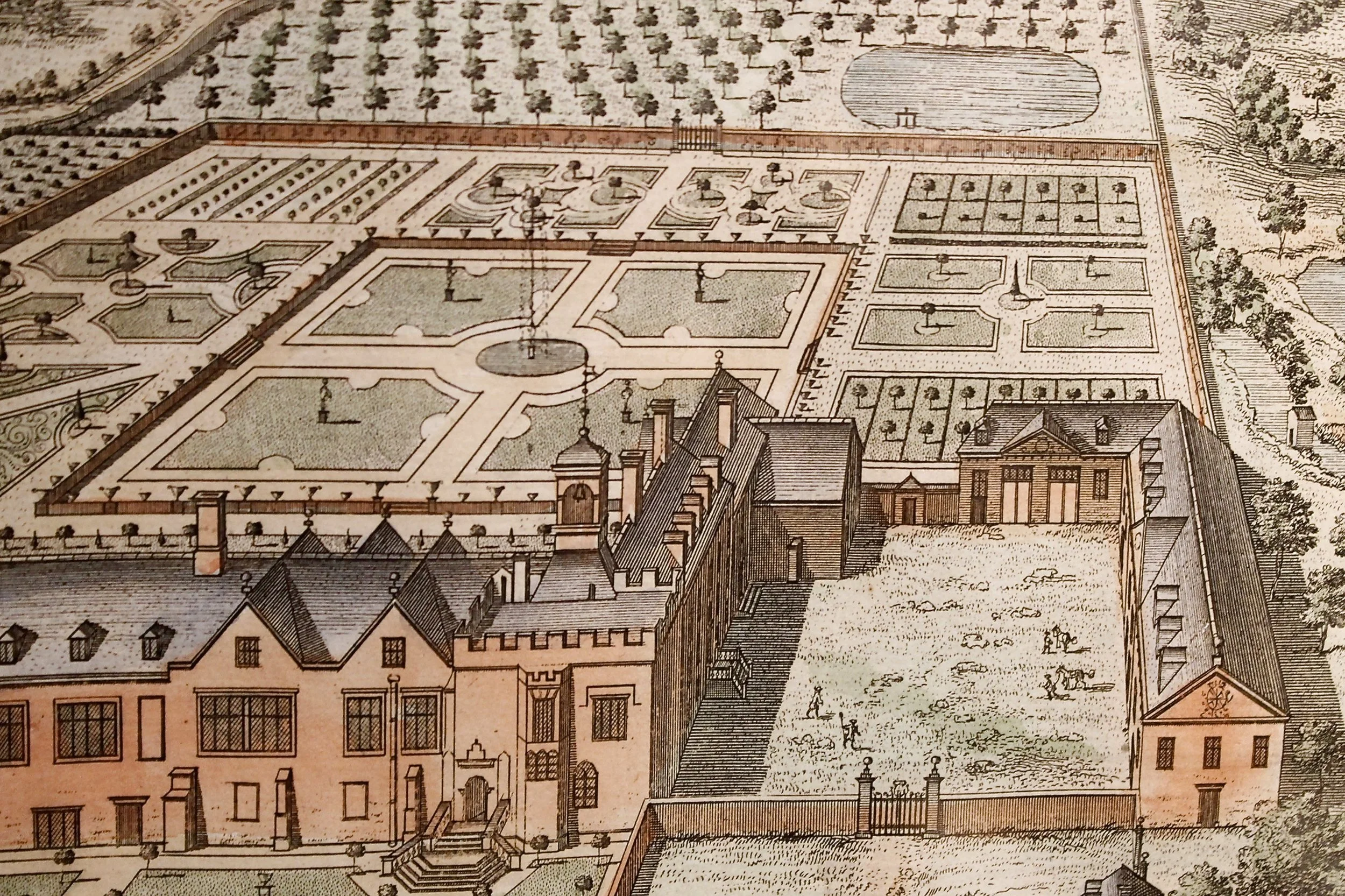 Set of Four Bird’s Eye English Estate Views by Johannes Kip