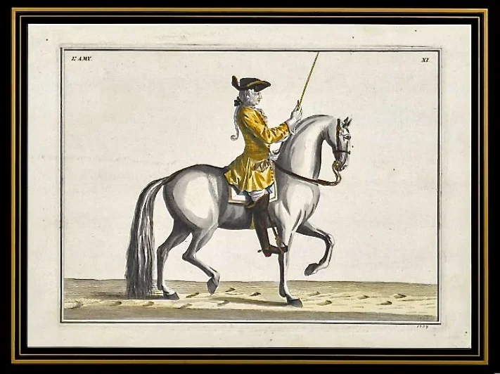 Set of Four Dressage Engravings from “Description du manège moderne dans sa perfection,” 1727, (Eisenberg)