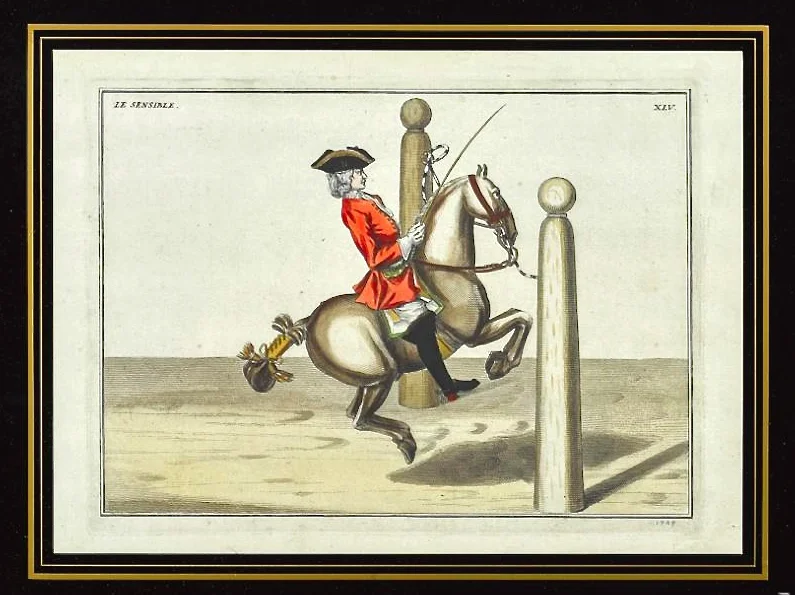 Set of Four Dressage Engravings from “Description du manège moderne dans sa perfection,” 1727, (Eisenberg)