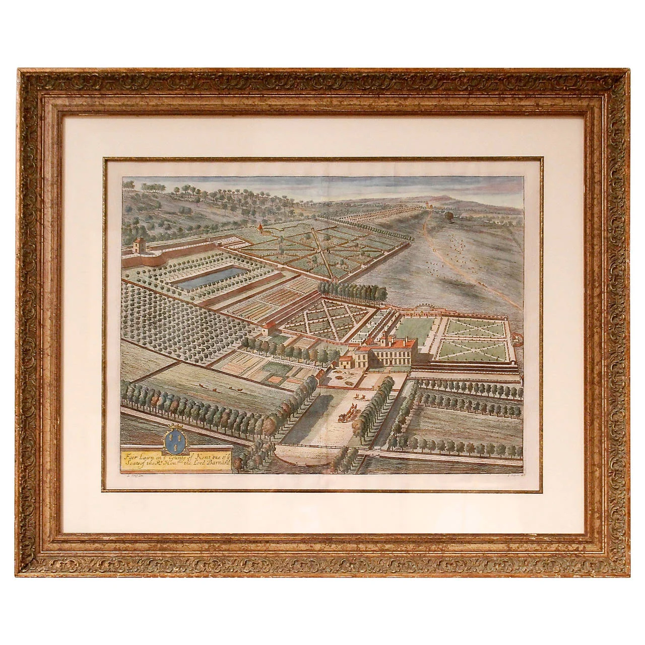 Bird’s Eye View of “Fair Lawn,” Kent engraved by Johannes Kip