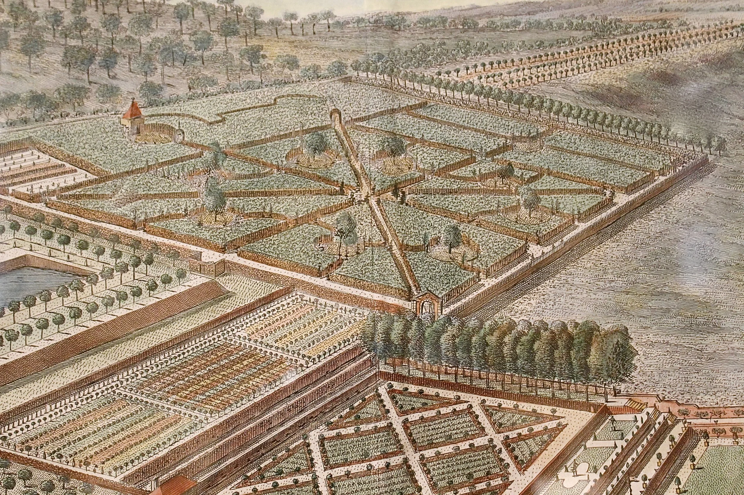 Bird’s Eye View of “Fair Lawn,” Kent engraved by Johannes Kip