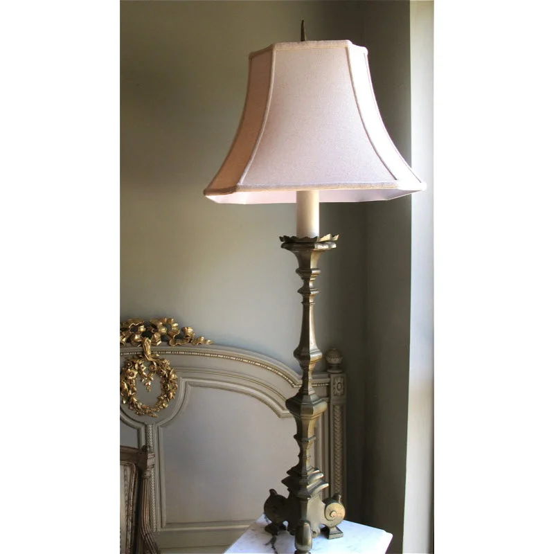 Continental Large Bronze Pricket Lamp