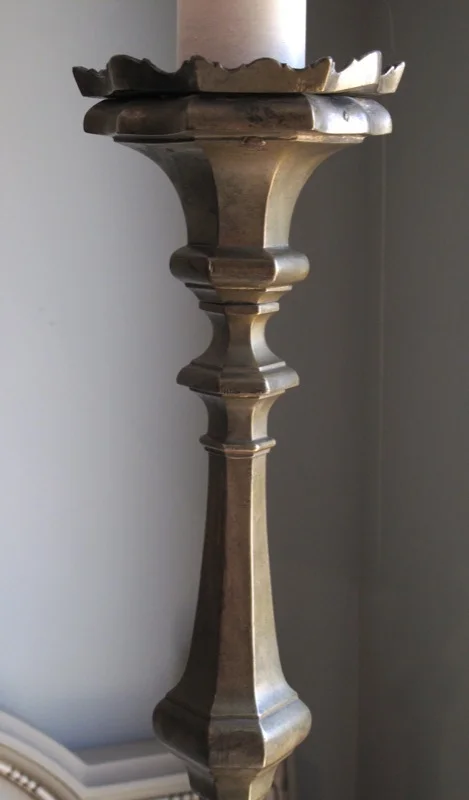 Continental Large Bronze Pricket Lamp