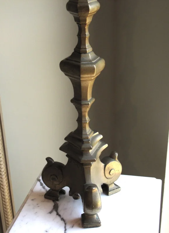 Continental Large Bronze Pricket Lamp