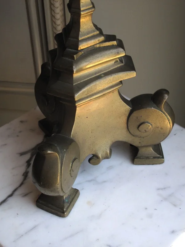Continental Large Bronze Pricket Lamp
