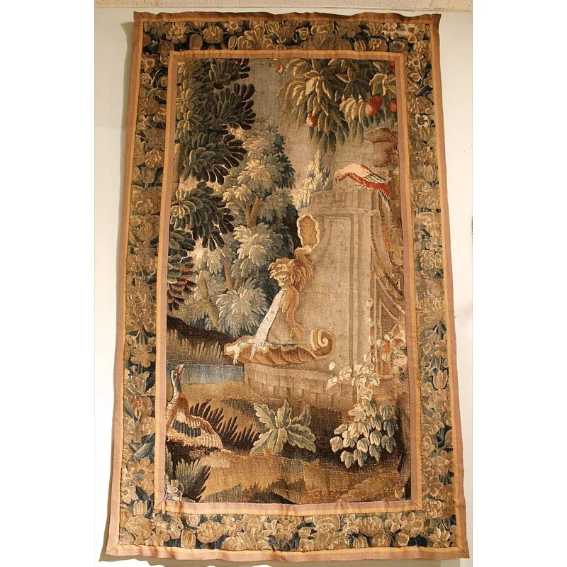 French or Flemish 18th Century Verdure Tapestry with a Fountain