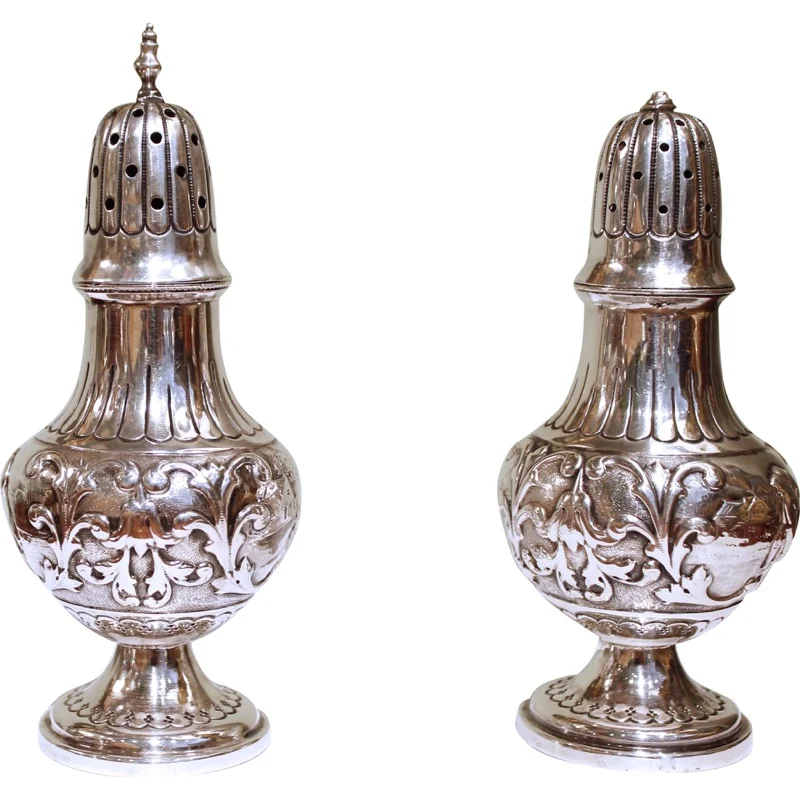 Pair of Dutch Silver Salt and Pepper Shakers