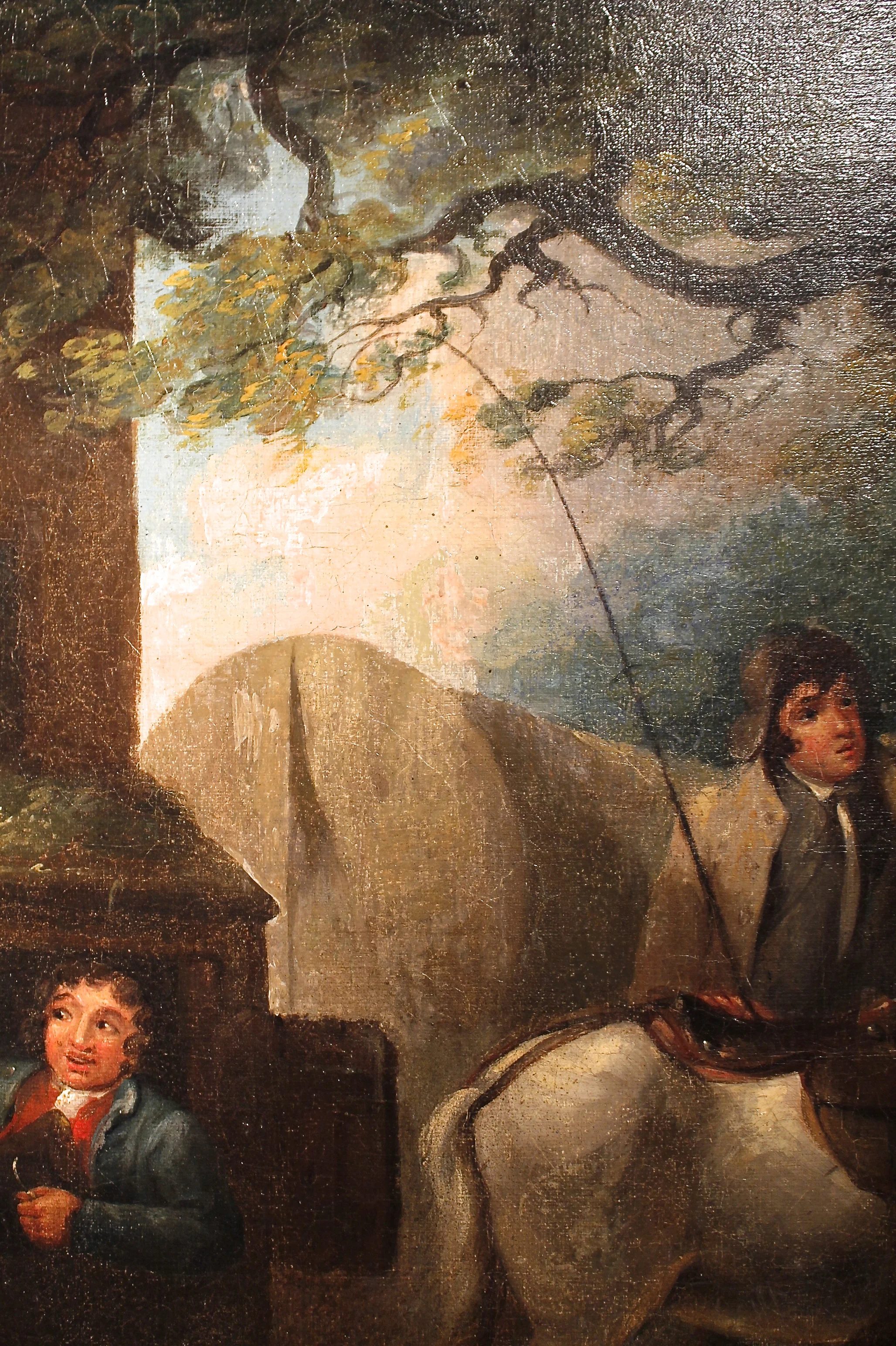 “Sportsman’s Return,” British Oil on Canvas, after George Morland