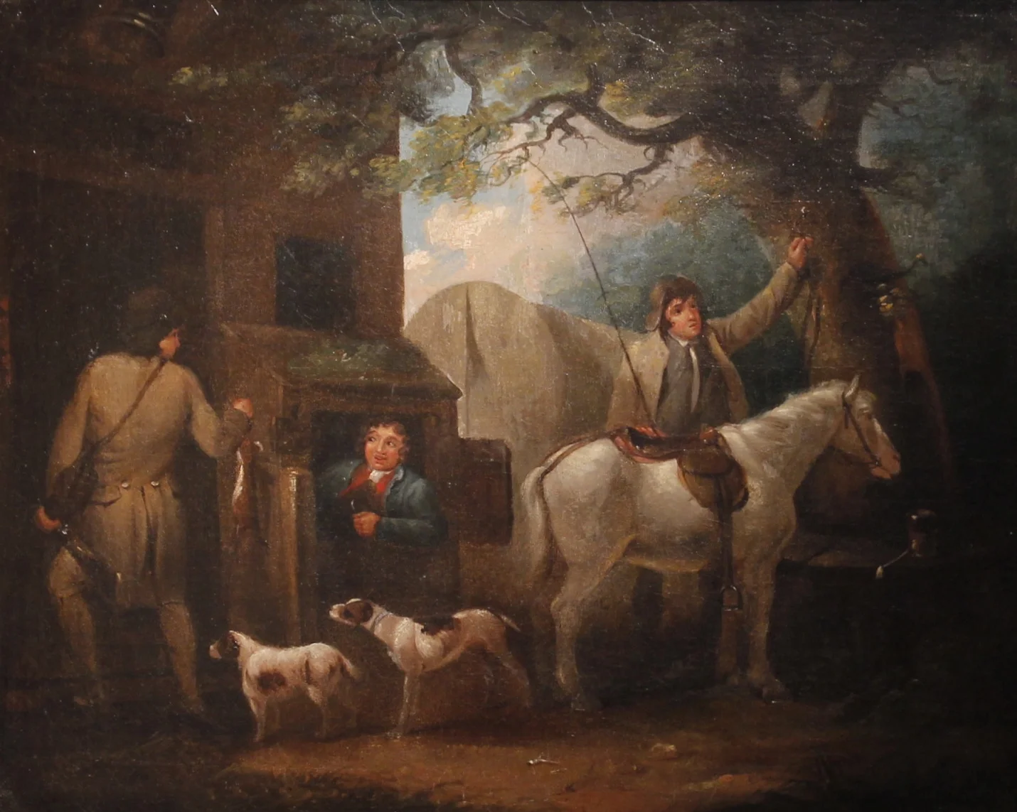 “Sportsman’s Return,” British Oil on Canvas, after George Morland