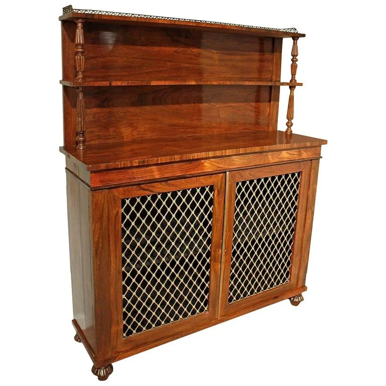 English Regency Rosewood Chiffonier Cabinet