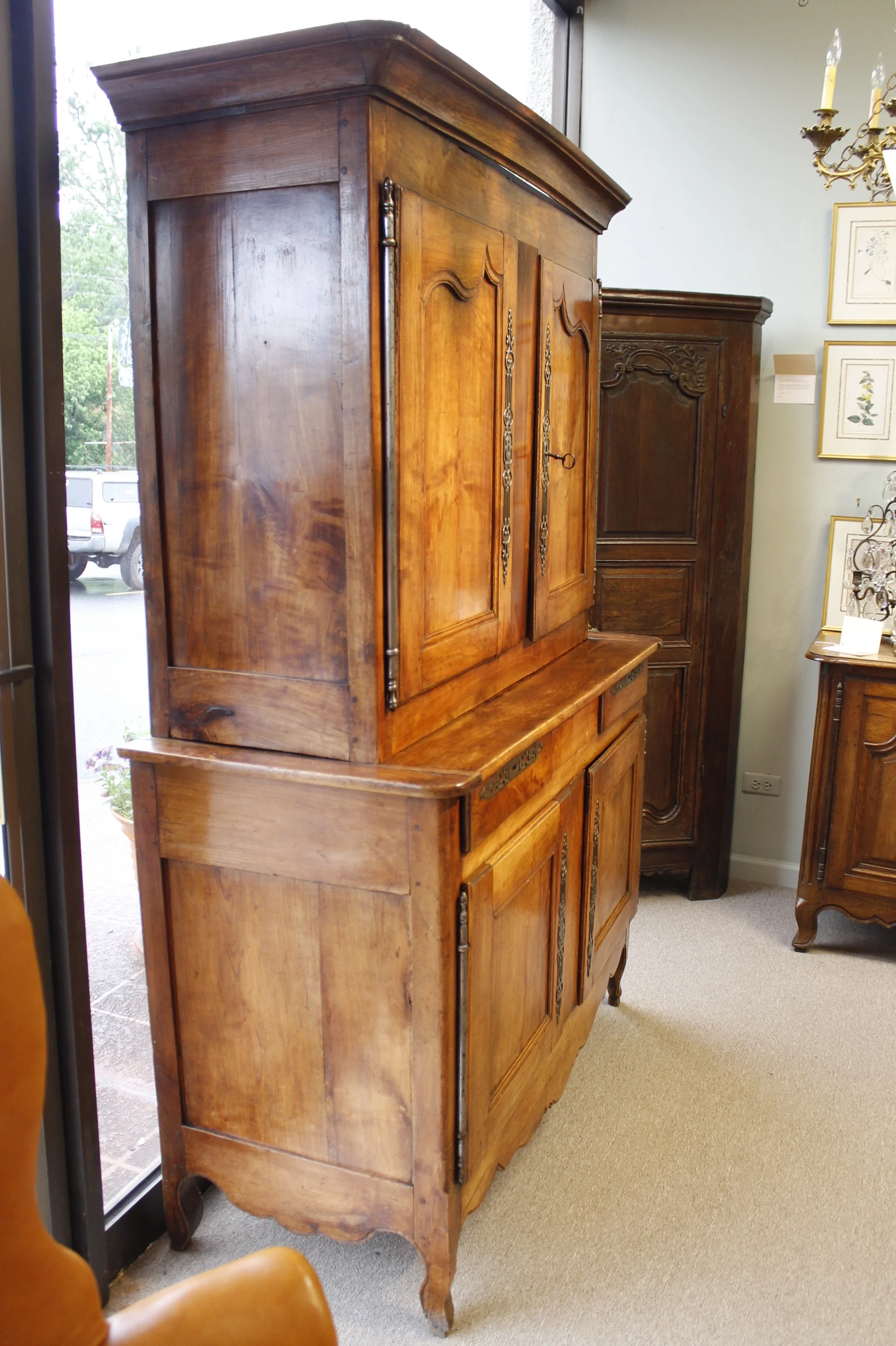 French Provincial Fruitwood Buffet à Deux Corps