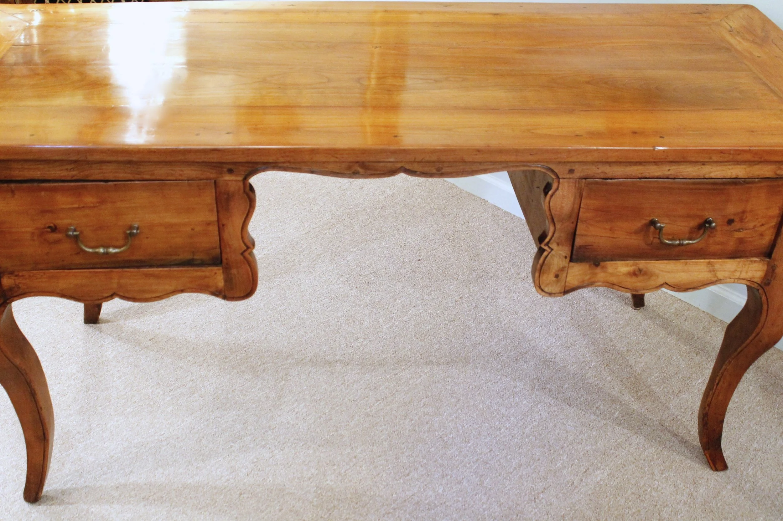 French Provincial Fruitwood Writing Table Desk, 19th Century