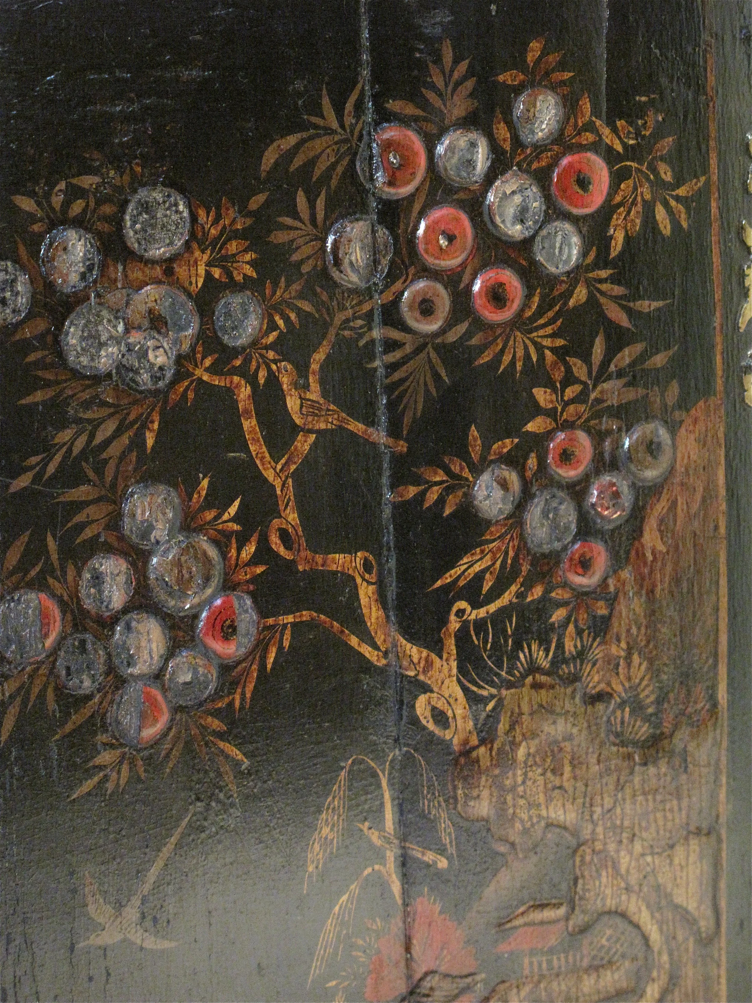 George II Black Japanned Hanging Corner Cabinet